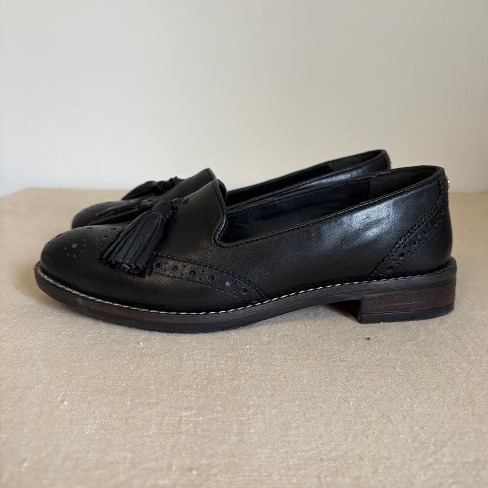 Dune London Black Leather Tassel Loafers 7 - Picture 5 of 8